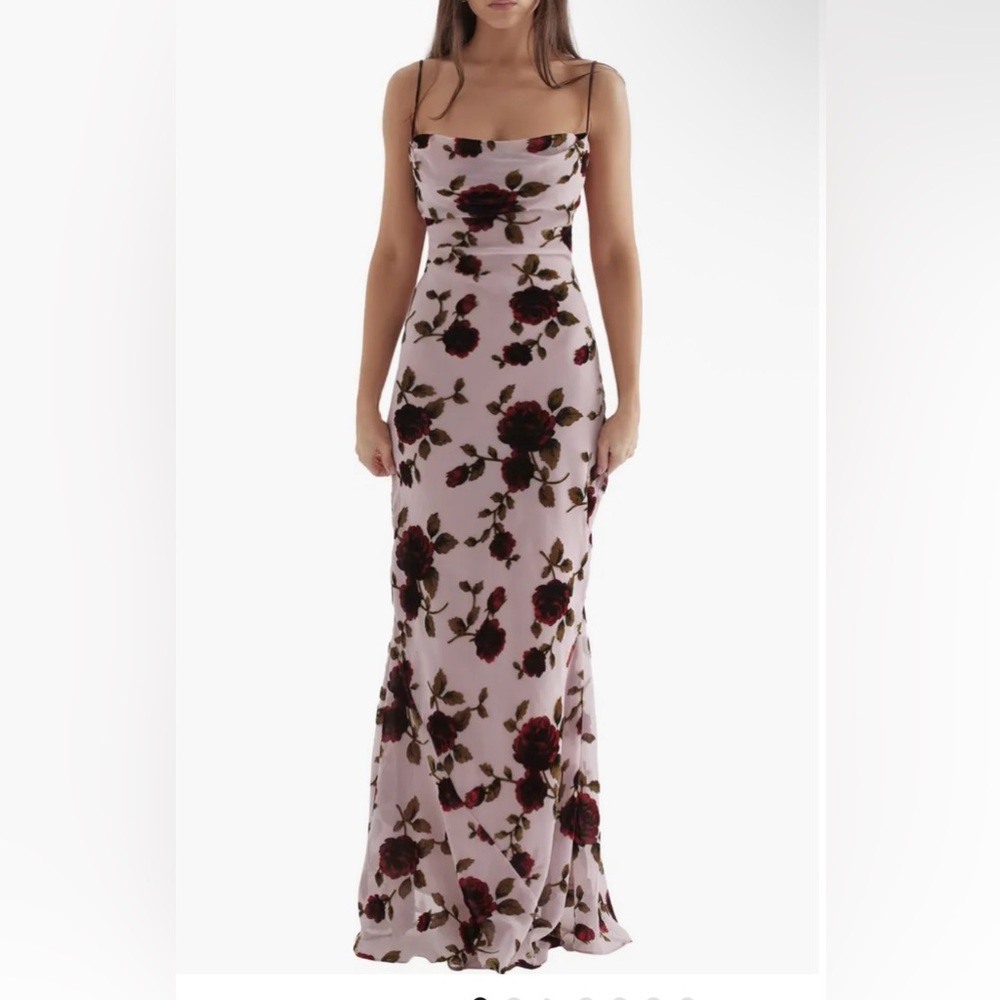 House of CB Serena Floral Velvet Maxi Dress